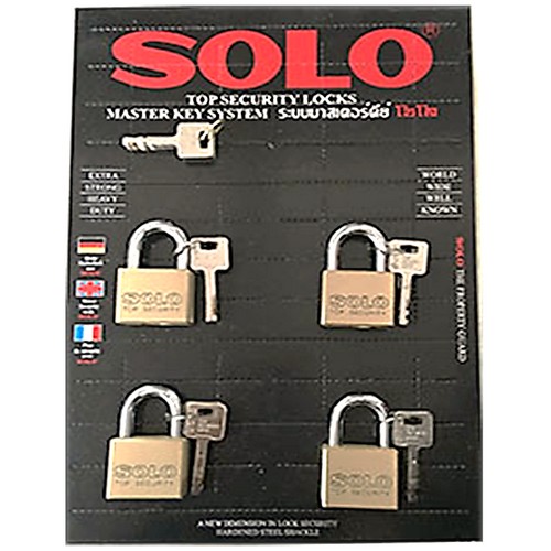 SKI - สกี จำหน่ายสินค้าหลากหลาย และคุณภาพดี | SOLO MK4507SQ-40/4 กุญแจมาสเตอร์คีย์ 40 มิล (4ลูก/แผง)